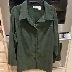 Jaclyn Smith classic Plus 2X polyester/spandex light weight jacket-army green